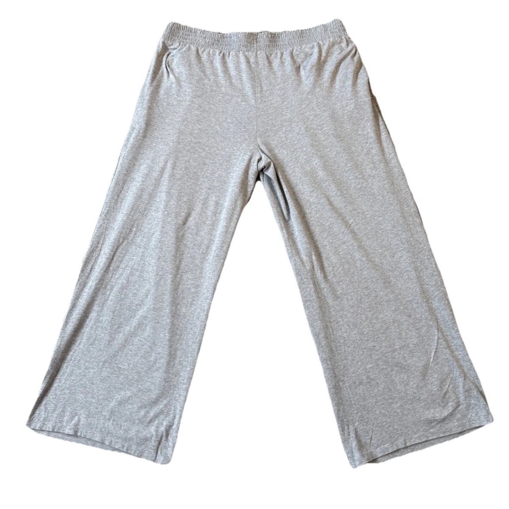 AnyBody Womens Lounge Cozy Soft Knit Wideleg Pants Size Large Gray Elastic Waist - Picture 3 of 15